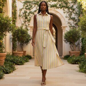 Pomander Place Riley Dress Rainbow Stripe Sleeveless NWT Size XS